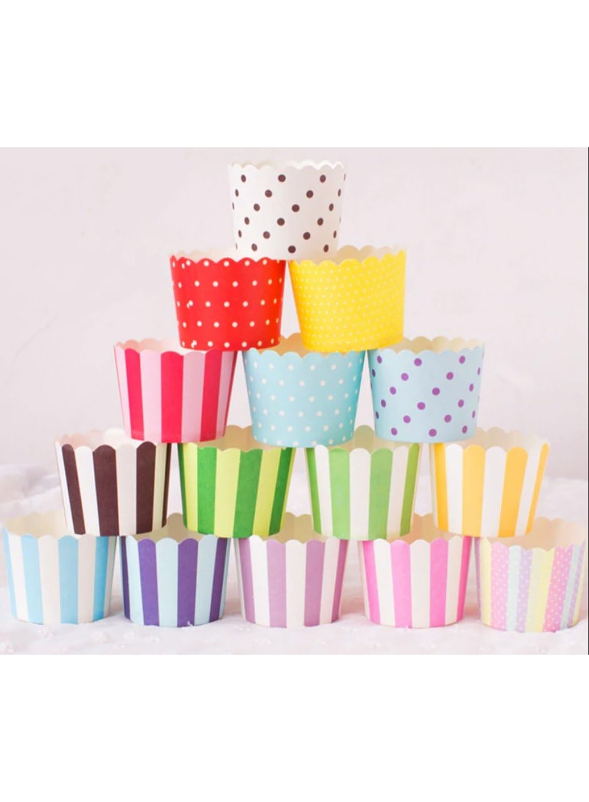 Small Deep Muffin Cup Assorted Colors - 50 Pcs Pack