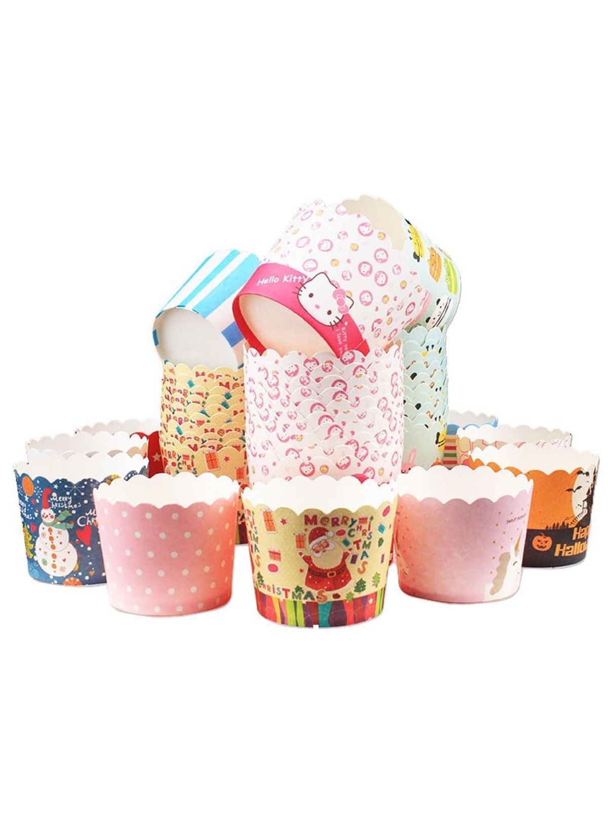 Small Deep Muffin Cup Assorted Colors - 50 Pcs Pack