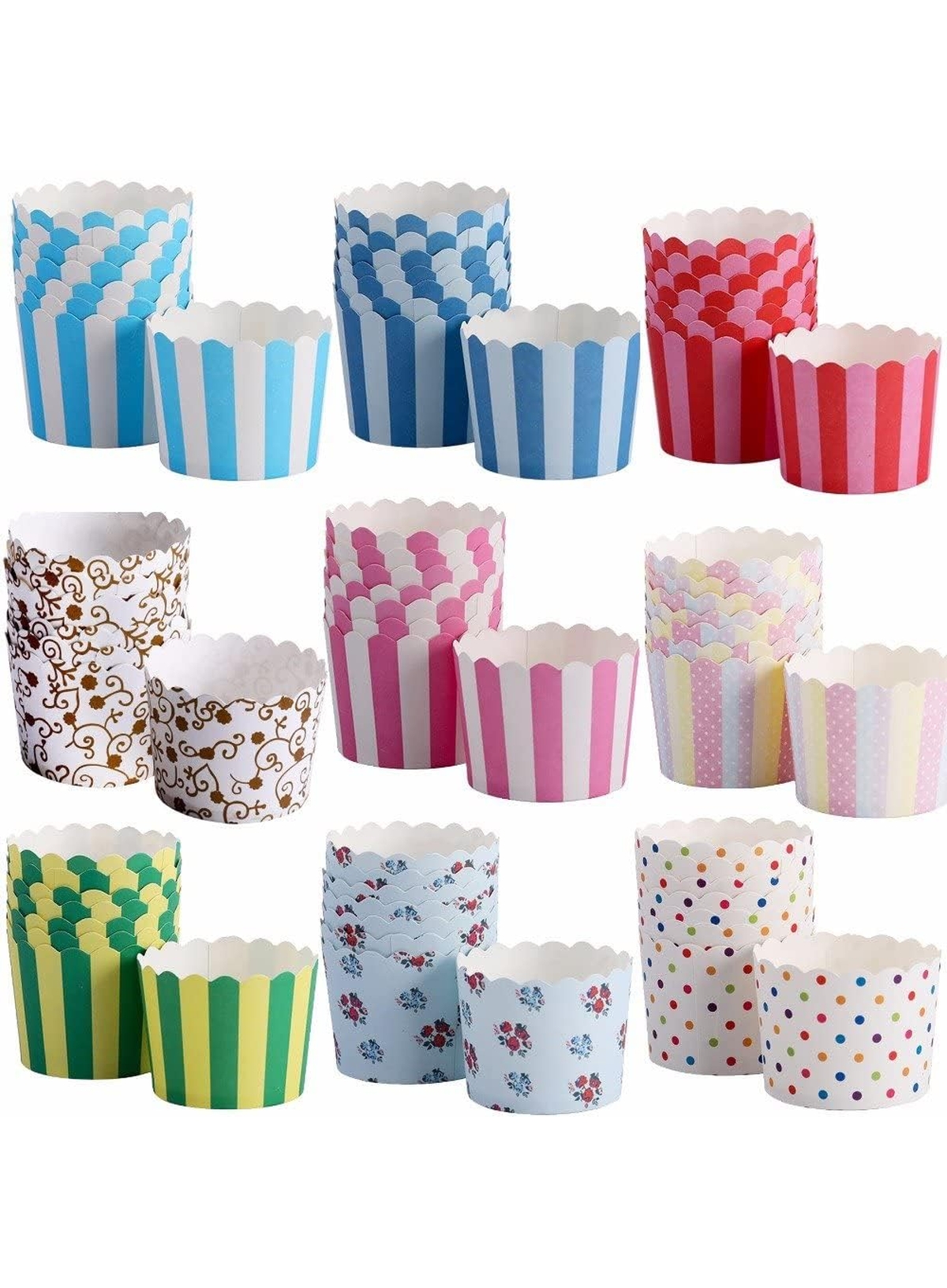 Small Deep Muffin Cup Assorted Colors - 50 Pcs Pack