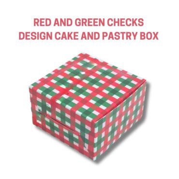 Red and Green Checks Design Cake and Pastry Box