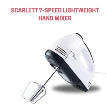 SCARLETT 7-Speed Lightweight Hand Mixer With Chrome Beater + Dough Hook