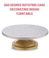 CAKE DECOR™ Silver and Gold 360 Degree Rotating Cake Stand & Turntable