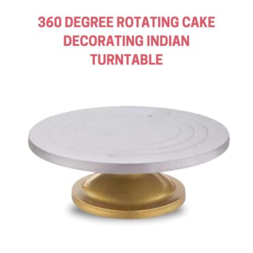 CAKE DECOR™ Silver and Gold 360 Degree Rotating Cake Stand & Turntable