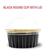 CAKE DECOR™ Aluminum Black Round Baking Cups with Dome Lid