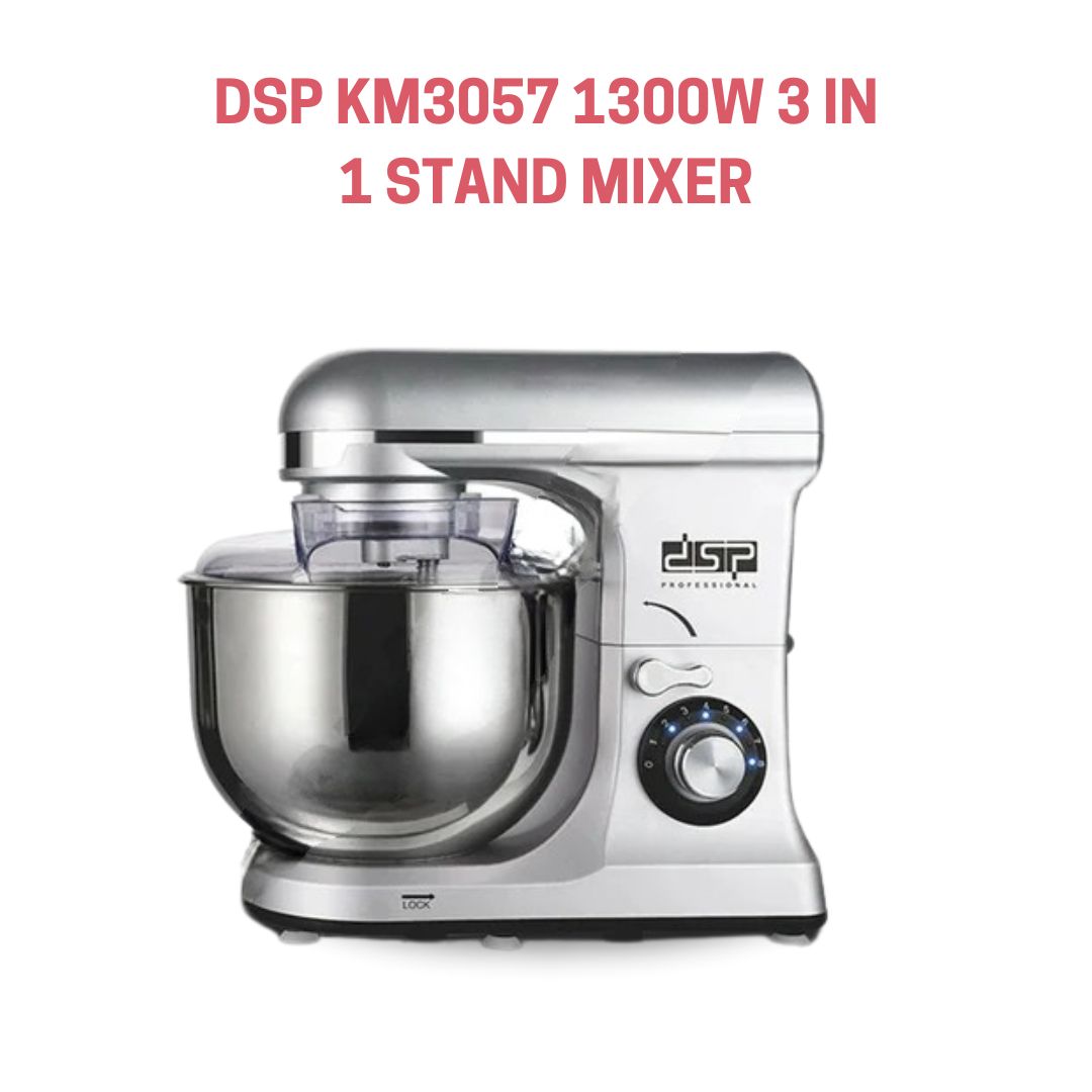 DSP KM3057 1300W 3 in 1 Stand Mixer or Dough Mixer