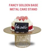 CAKE DECOR™ Fancy Golden Base Metal Cake Stand