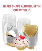 CAKE DECOR™ Heart Shape Aluminum Bake Cup with Lid