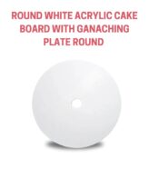 CAKE DECOR™ White Acrylic Cake Board With Hole Cake Cards Ganaching Plate Round