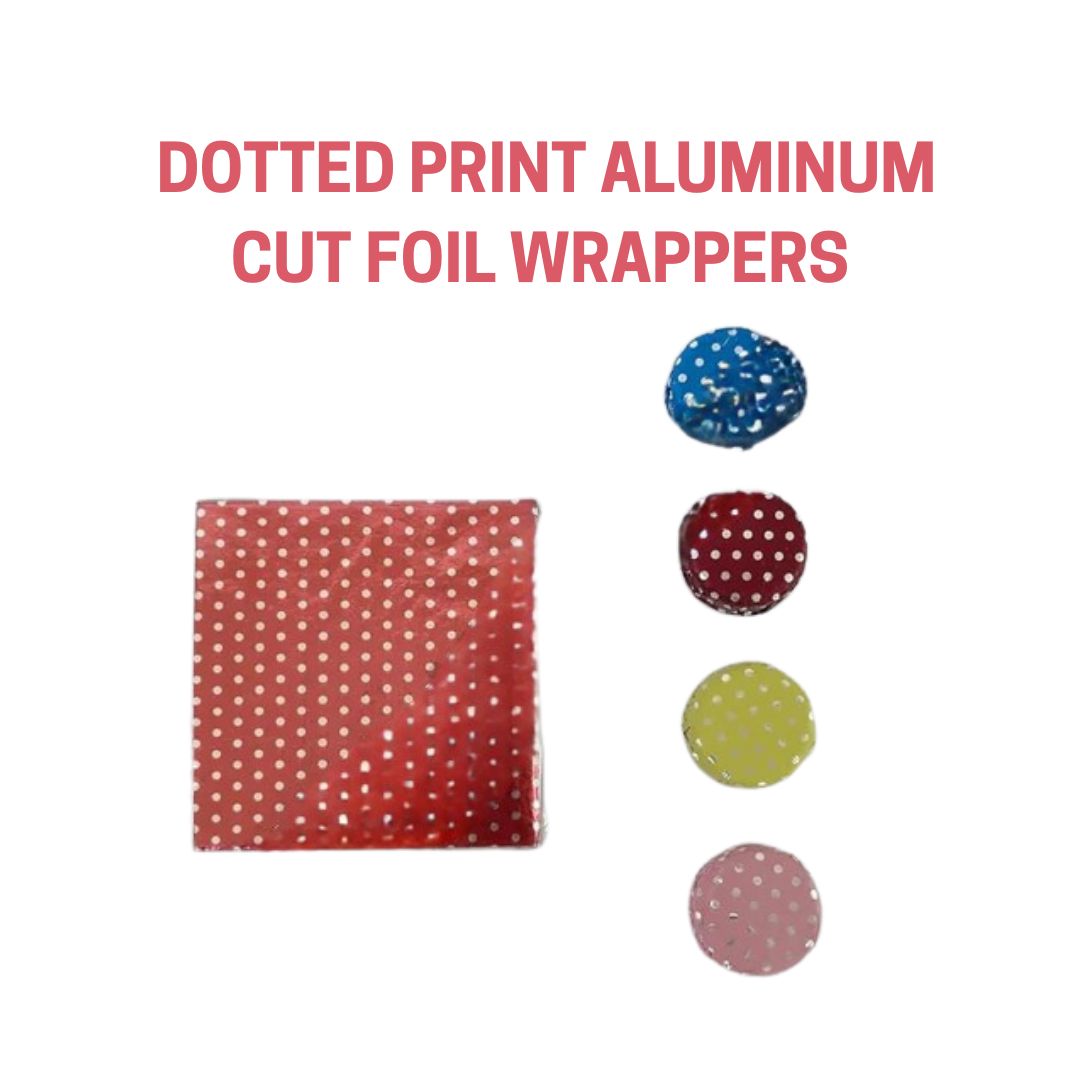 CAKE DECOR™ Dotted Print Aluminum Cut Foil Wrappers