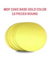 Cake Decor MDF Cake Base Gold Color Round
