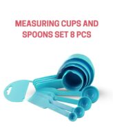 Cake Decor Measuring Cups And Spoons Set 8 Pcs - Blue