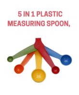 Cake Decor 5 in 1 Plastic Measuring Spoon, Multicolor Spoon Set
