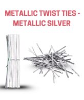 Cake Decor Metallic Twist Ties - Metallic Silver