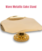 Luxury Golden Wave Metallic Cake Stand | Pedestal Serving & Display Tray