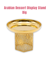 Traditional Arabic Inspired Round Shape Golden Metal Cake stand - Big (Dia:9.5inch) | Serving Stand
