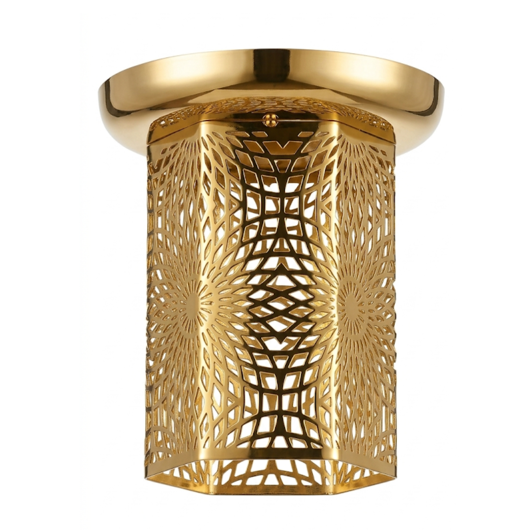 Traditional Arabic Inspired Round Shape Golden Metal Cake stand - Small (Dia:8inch) | Serving Stand