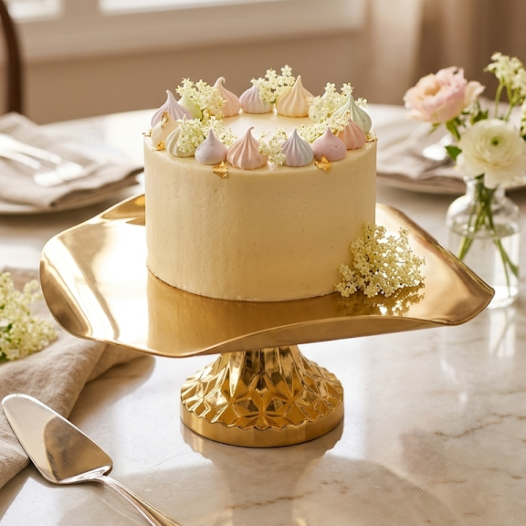 Wave Metallic Cake Stand