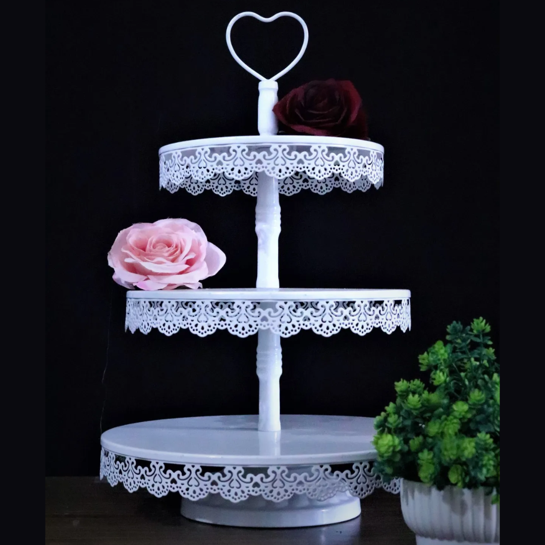 Premium 3 Tier Round Metal Cupcake Stand | Serving & Display Stand