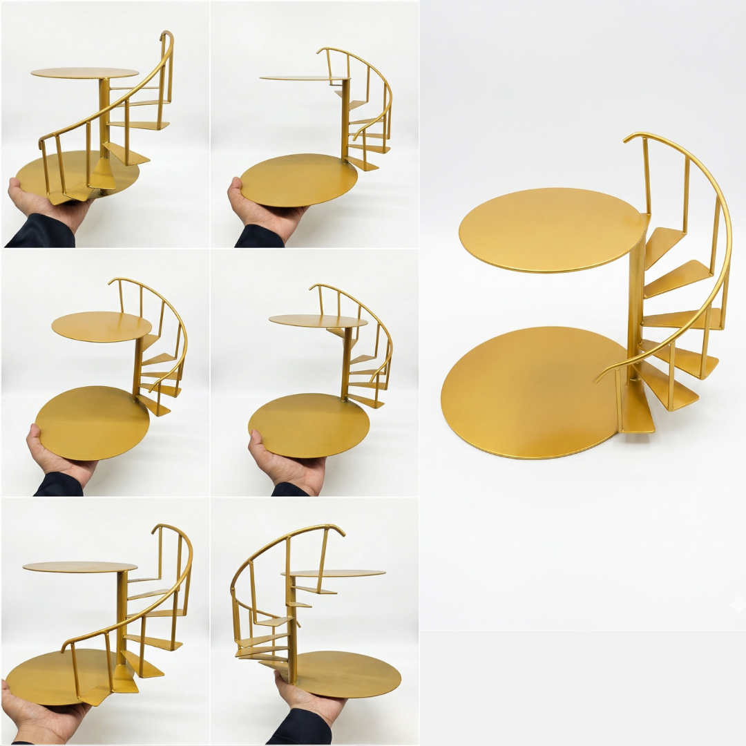 Spiral Staircase Metal Cake Display Stand For Wedding & Events | Tiered Spacer | 1 Piece |