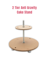 CAKE DECOR™ 2 Tier Anti Gravity Cake Display Stand (12 by 6 inch) | Modern Floating Style Dessert Stand (SB-AGCS-2)