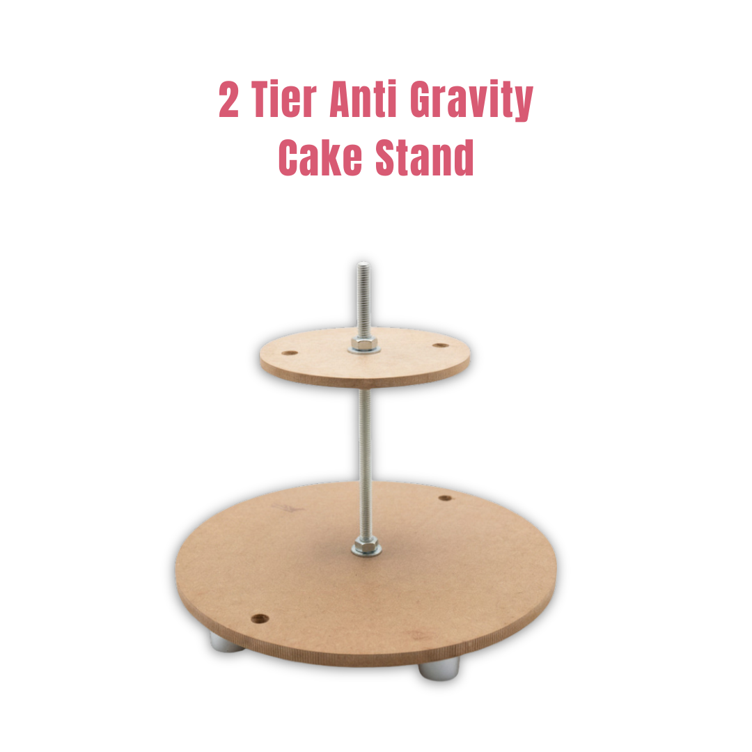 CAKE DECOR™ 2 Tier Anti Gravity Cake Display Stand (12 by 6 inch) | Modern Floating Style Dessert Stand (SB-AGCS-2)