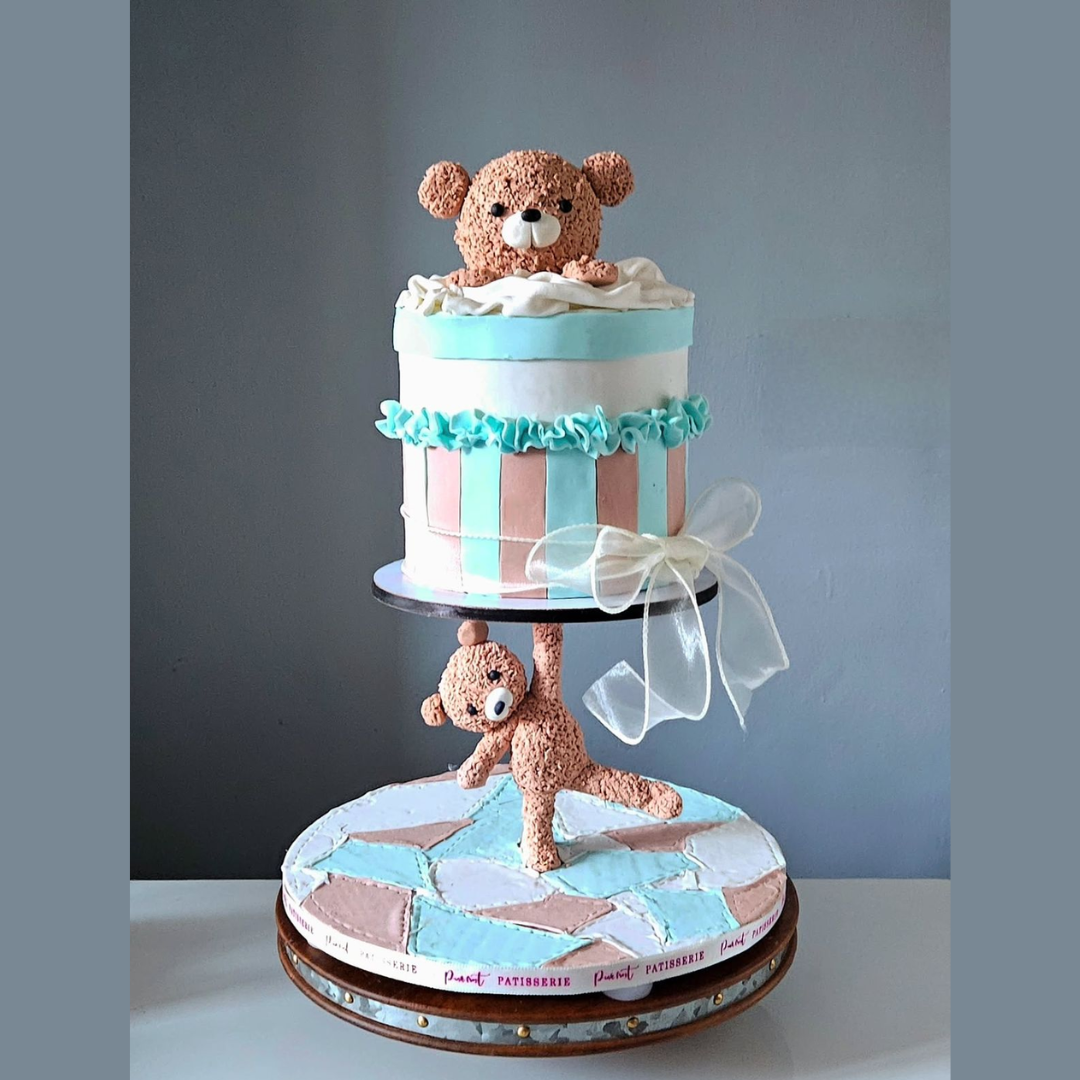 CAKE DECOR™ 2 Tier Anti Gravity Cake Display Stand (12 by 6 inch) | Modern Floating Style Dessert Stand (SB-AGCS-2)