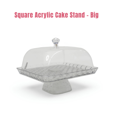 CAKE DECOR™ 1 Pcs Big Square Acrylic Display Transparent Cake Stand (SBCS-2345-3)