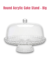 CAKE DECOR™ 1 Pcs Big Round Acrylic Display Transparent Cake Stand (SBCS-2347-3)