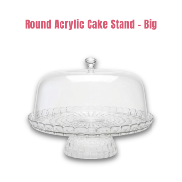 CAKE DECOR™ 1 Pcs Big Round Acrylic Display Transparent Cake Stand (SBCS-2347-3)