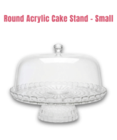 CAKE DECOR™ 1 Pcs Small Round Acrylic Display Transparent Cake Stand (SBCS-2348-3)