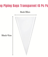 Icing Piping Bags Transparent (6 Pcs) | Cake Decorating Disposable Bags (SBPB-640-24) - CAKE DECOR™