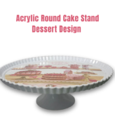 CAKE DECOR™ 1 Pcs Round Acrylic Dessert Print Cake Stand (SBCS-750138-D-2)