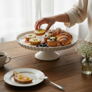 CAKE DECOR™ 1 Pcs Round Acrylic Dessert Print Cake Stand (SBCS-750138-D-2)