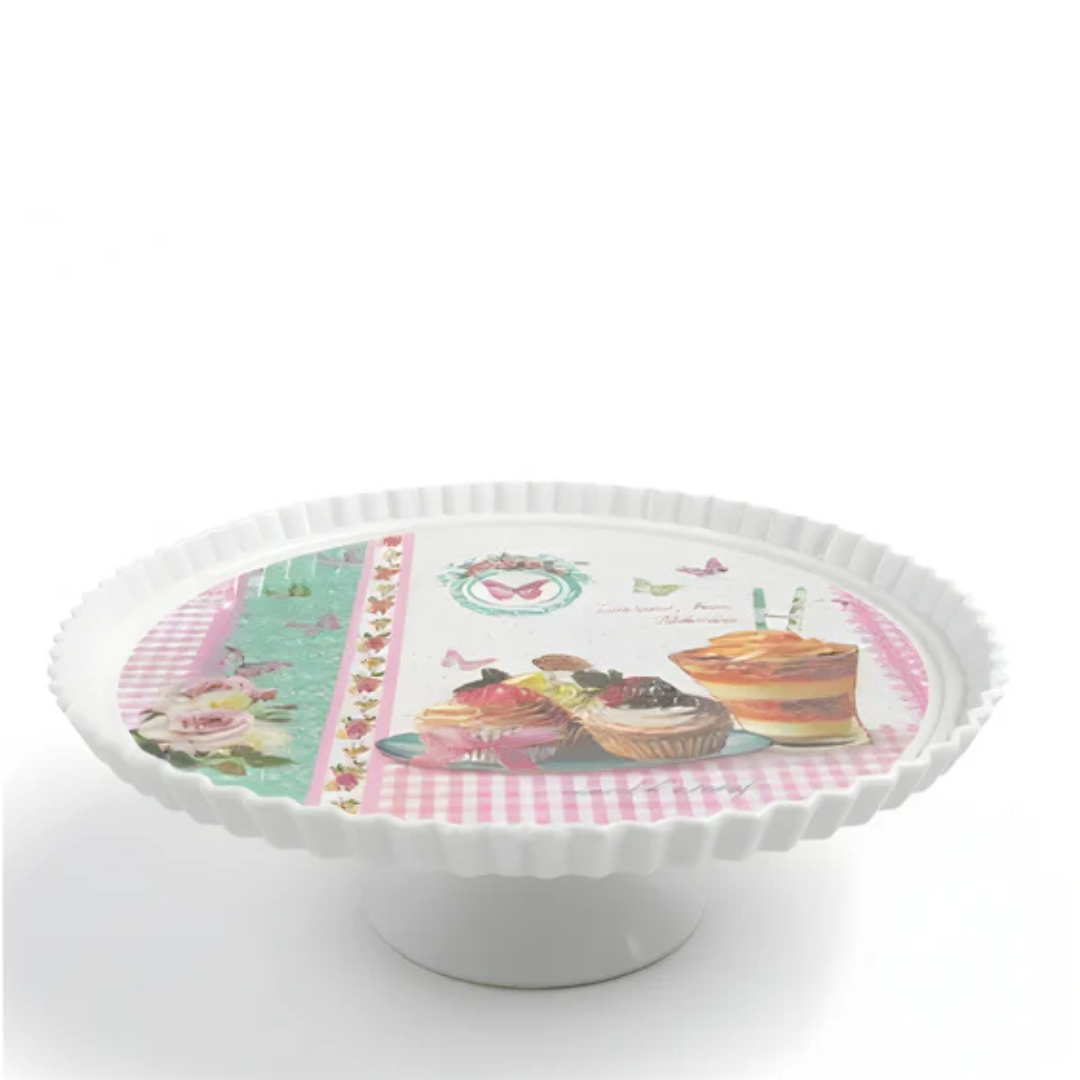CAKE DECOR™ 1 Pcs Round Acrylic Butterfly Print Cake Stand (SBCS-750138-D-3)