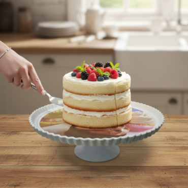 CAKE DECOR™ 1 Pcs Round Acrylic Cupcake Print Cake Stand (SBCS-750138-D-4)
