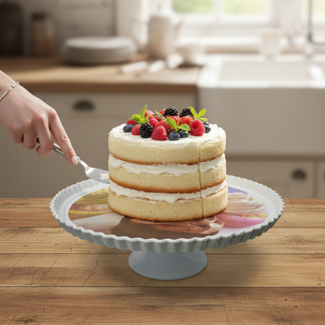 CAKE DECOR™ 1 Pcs Round Acrylic Cupcake Print Cake Stand (SBCS-750138-D-4)