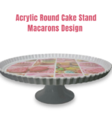 CAKE DECOR™ 1 Pcs Round Acrylic Macarons Print Cake Stand (SBCS-750138-D-5)
