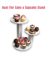 CAKE DECOR™ Dual-Tier Offset Cake & Cupcake Display Stand Set | 1 Piece Pack |