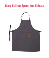 CAKE DECOR™ Grey Cotton Apron for Unisex | 1 Pc | Professional Chef Aprons (SB-Grey-Apron)