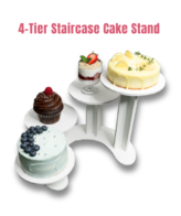 CAKE DECOR™ 4-Tier Cascading Staircase Cake Stand Set | 1 Piece Pack |