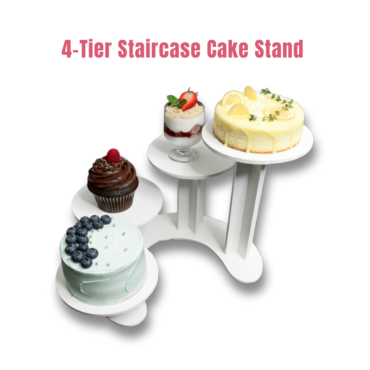 CAKE DECOR™ 4-Tier Cascading Staircase Cake Stand Set | 1 Piece Pack |