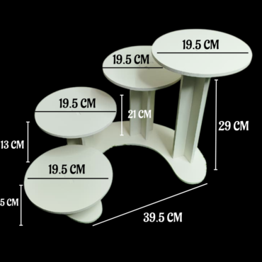 CAKE DECOR™ 4-Tier Cascading Staircase Cake Stand Set | 1 Piece Pack |