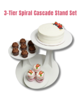 CAKE DECOR™ Three-Tier Spiral Cascade Stand Set | 1 Piece Pack