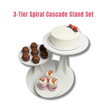 CAKE DECOR™ Three-Tier Spiral Cascade Stand Set | 1 Piece Pack