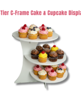 CAKE DECOR™ 3-Tier Offset C-Frame Cake & Cupcake Display Stand Set | 1 Piece Pack |