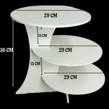 CAKE DECOR™ 3-Tier Offset C-Frame Cake & Cupcake Display Stand Set | 1 Piece Pack |