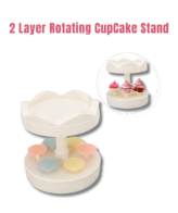 CAKE DECOR™ 2 Layer Rotating Cup Cake And Mini Cake Stand