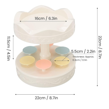 CAKE DECOR™ 2 Layer Rotating Cup Cake And Mini Cake Stand