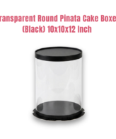 -35%New Transparent Round Pinata Cake Box With Black Base Lid (10x10x12 Inch) | Pull Me Up Cake Box | Hamper Gift Box | Clear Packaging For Tall Cakes (SBBXT-505-11) - CAKE DECOR™