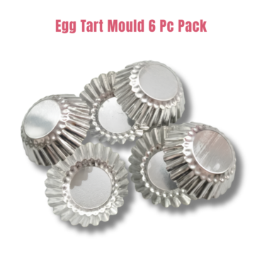 CAKE DECOR™ 6 Pcs Stainless Steel Egg Tart Mould | Cake Moulds | Mini Pie Cupcake Cooking Tools Kitchen Accessories (SBEgg-Tart-06)